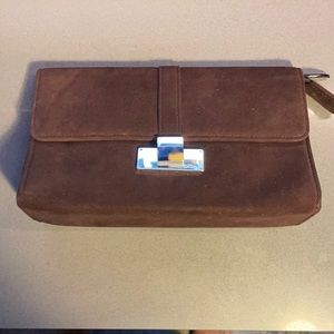 Ralph Lauren Brown Suede Clutch